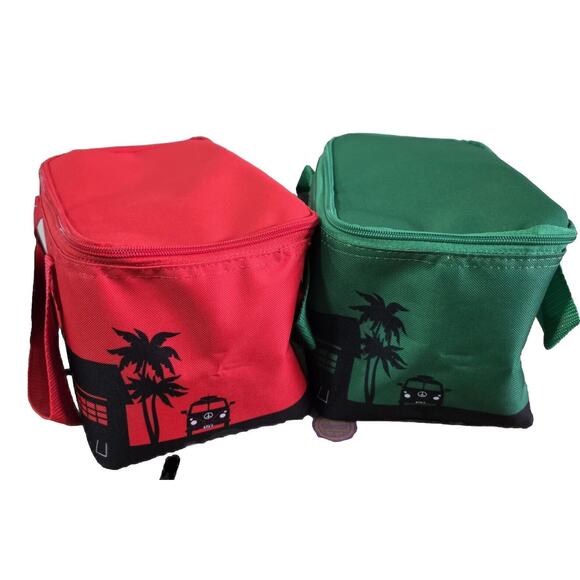 NEW Trader Joe's MINI Insulated Tote Bag Set of 2 - 1 Red & 1 Green Mini Tote - Picture 3 of 16